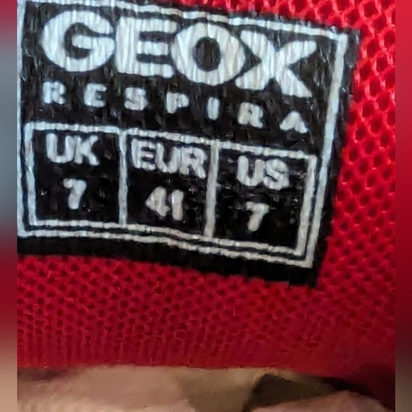 GEOX respira Velcro leather runners gray & red  US size 7 EU 41 - Picture 7 of 14